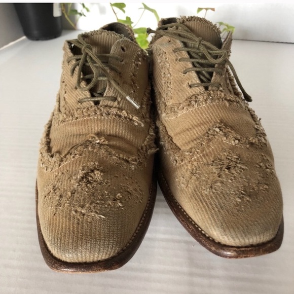 Paul Smith Distressed Corduroy Wingtip Oxfords - Picture 3 of 8
